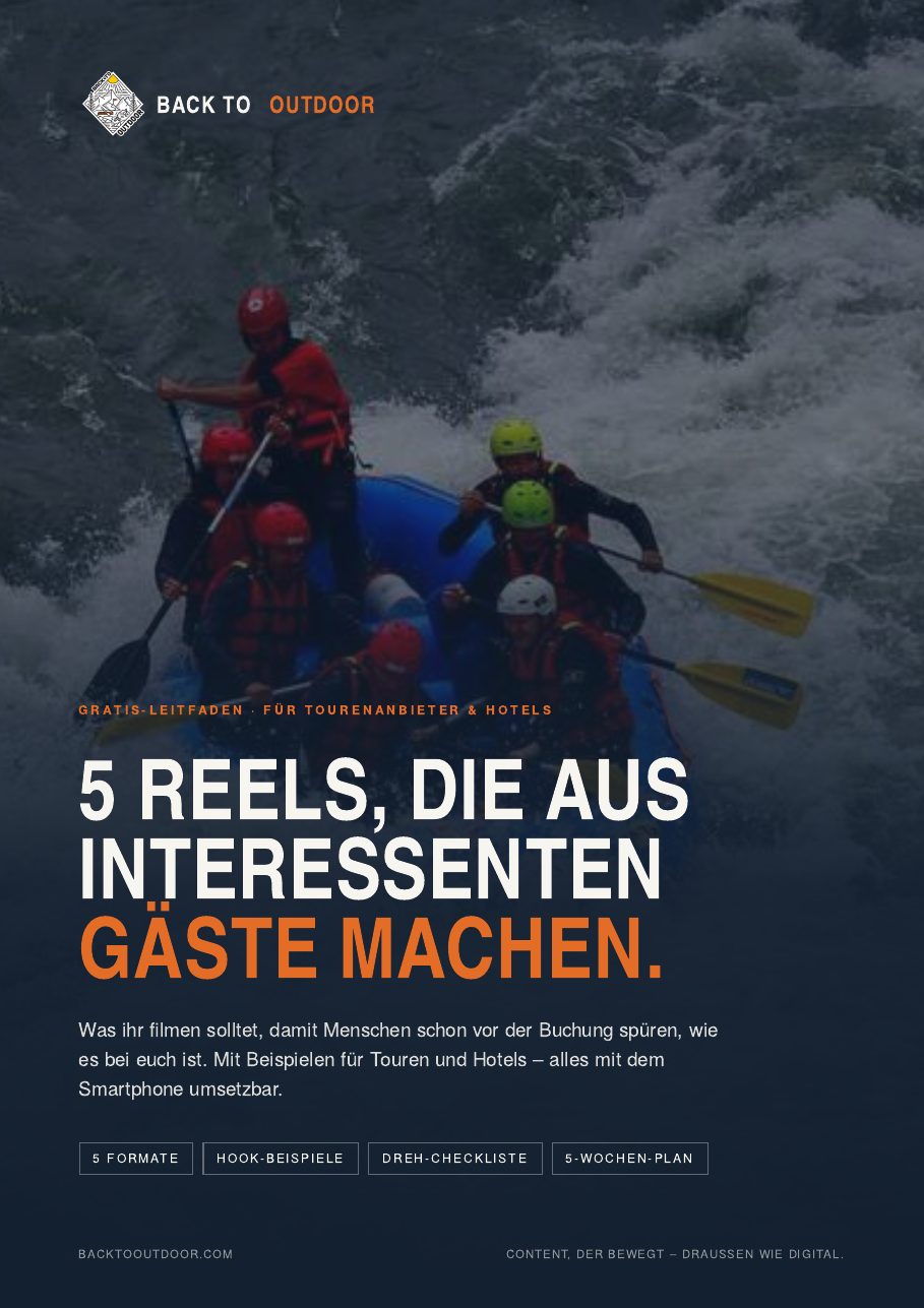 Titelseite des Leitfadens „5 Reels, die aus Interessenten Gäste machen“