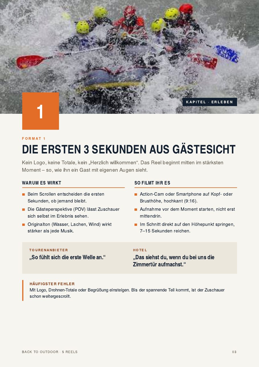 Beispielseite: Format 1 – Die ersten 3 Sekunden aus Gästesicht